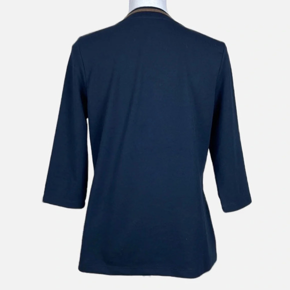 Women's Navy V-Neck Top - Picture 2 of 8